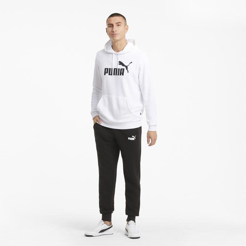 Essentials hoodie met groot logo heren PUMA White