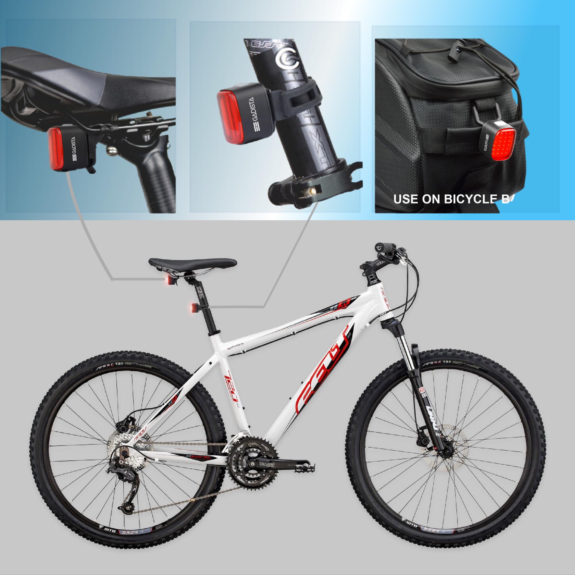lumiere velo arriere puissante Rechargeable 50 lumens, IP65, 10h d'autonomie 2/8