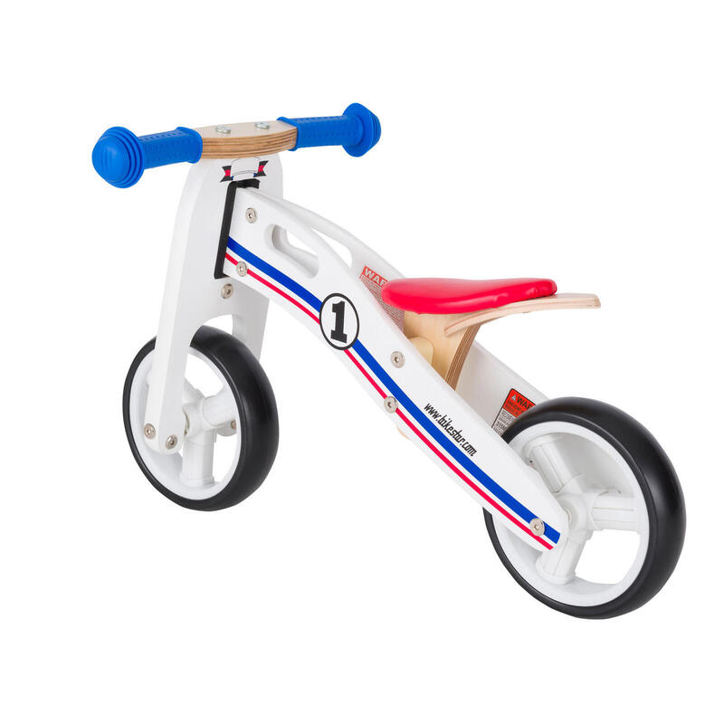 Bikestar mini loopfiets 2 in 1, hout, 7 inch, wit