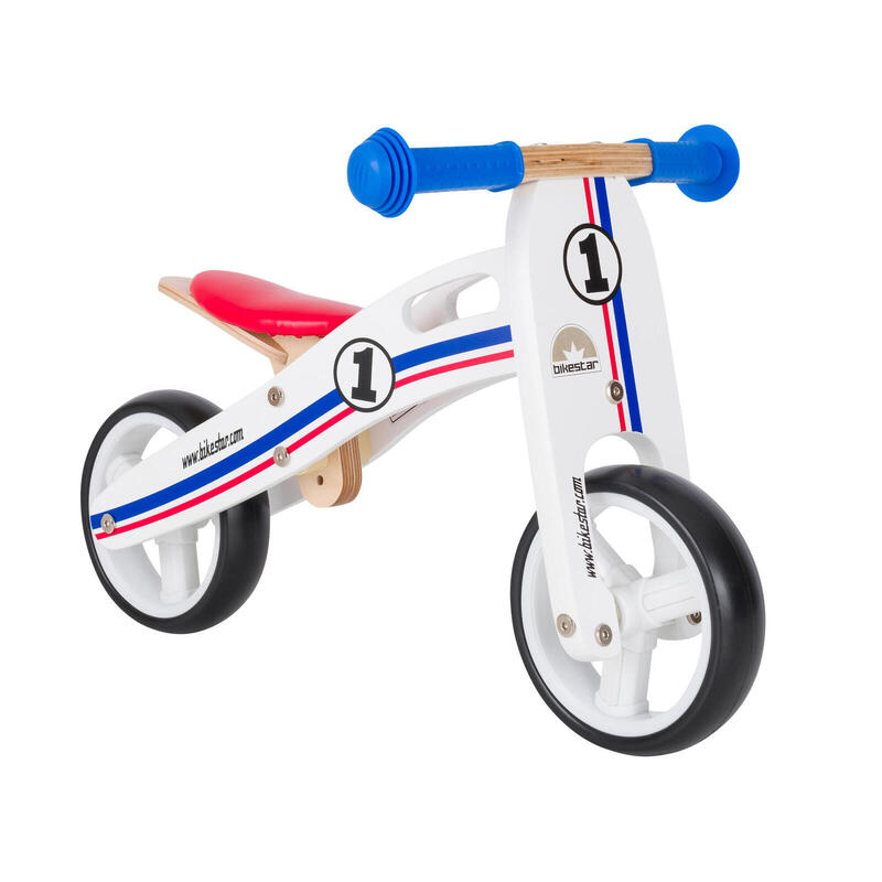 Bikestar mini loopfiets 2 in 1, hout, 7 inch, wit