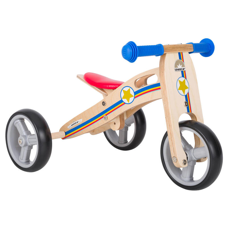 Bikestar mini draisienne 2 en 1, bois, bleu