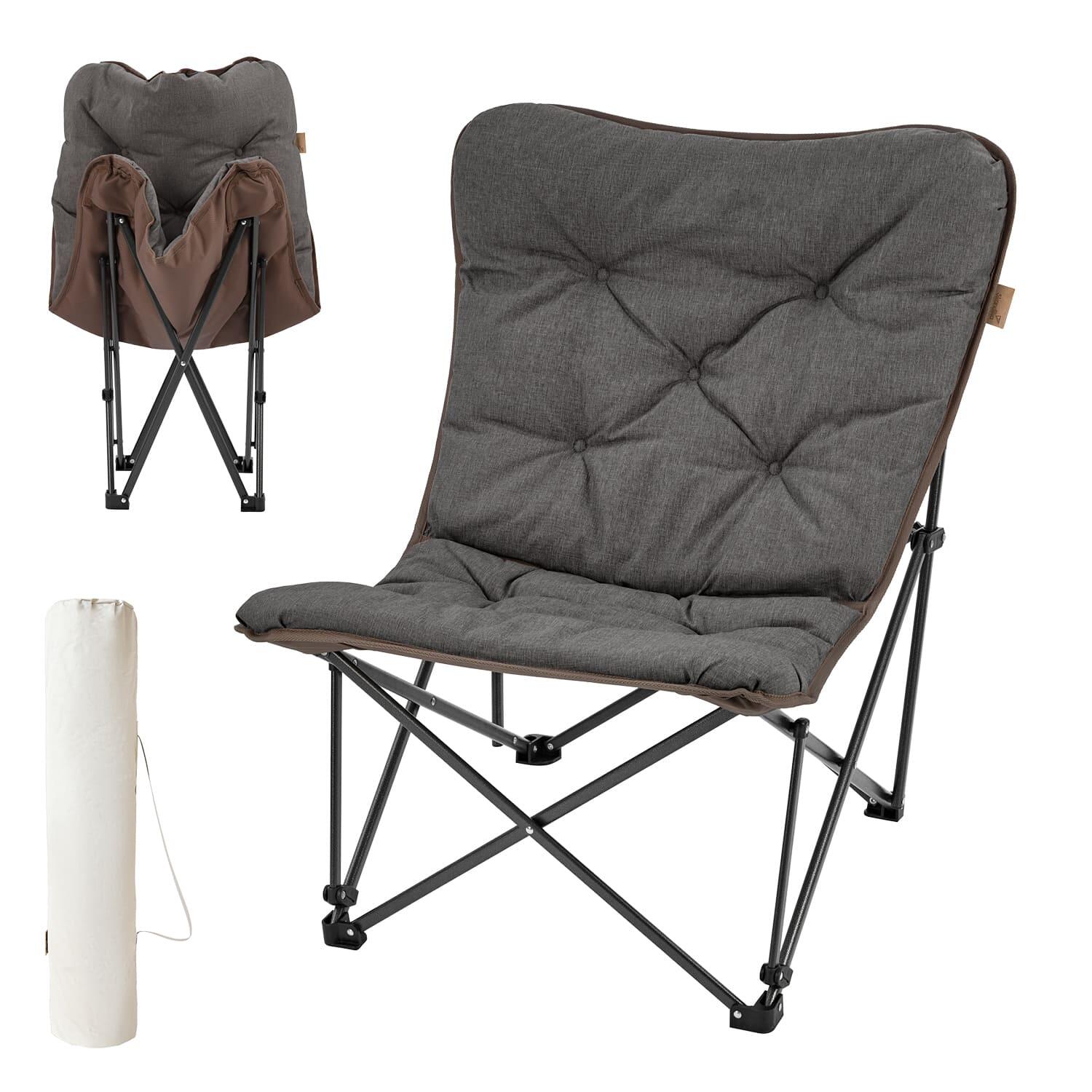 Skandika - Chaise De Camping Pliante - Mala - Sac De Transport - Rembourrée - Max. 135 Kg - Chaise - Gris - Taille Unique - Decathlon