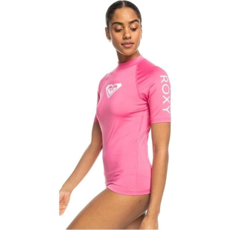 Koszulka krótki rękaw Roxy Hearted SS UPF 50 Rashguard Pink 2024