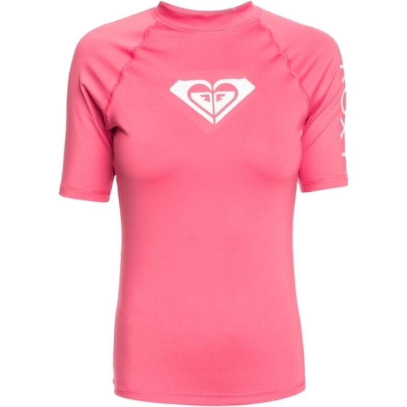 Koszulka krótki rękaw Roxy Hearted SS UPF 50 Rashguard Pink 2024