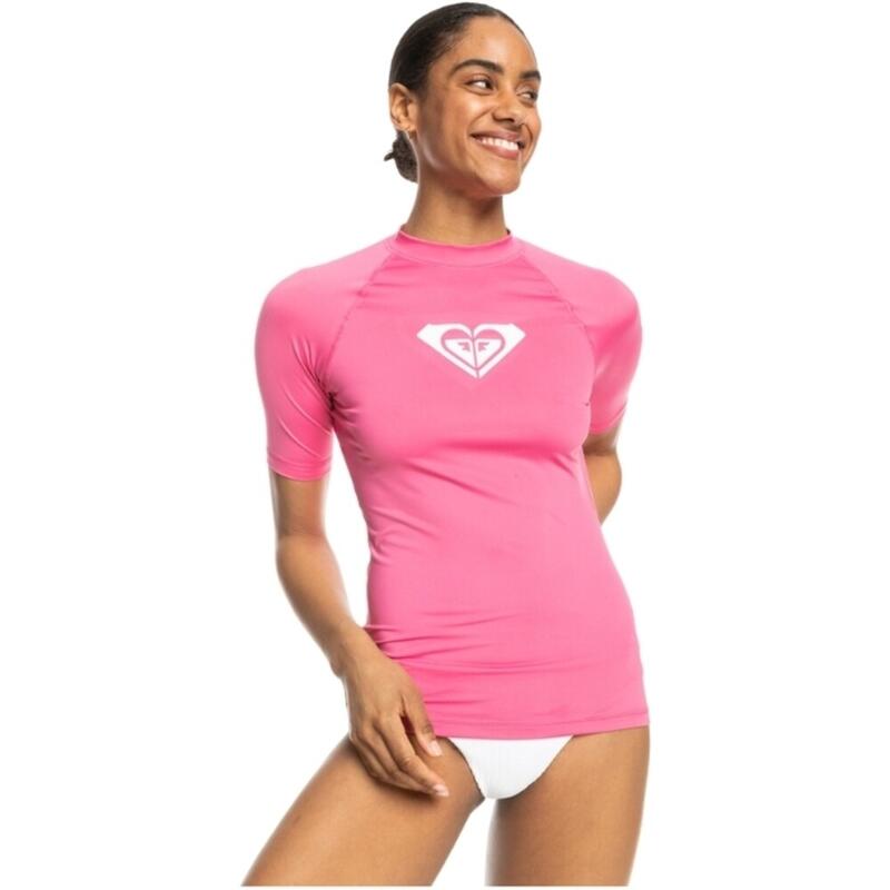 Koszulka krótki rękaw Roxy Hearted SS UPF 50 Rashguard Pink 2024