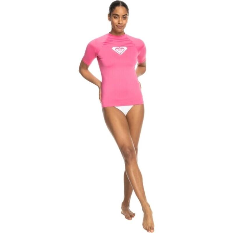 Koszulka krótki rękaw Roxy Hearted SS UPF 50 Rashguard Pink 2024