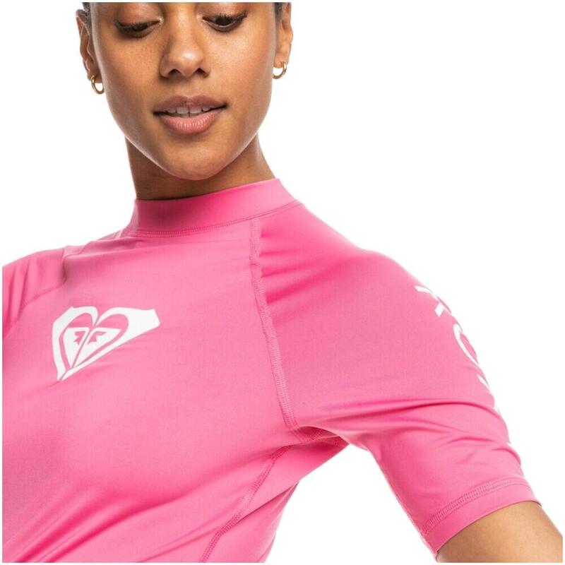 Koszulka krótki rękaw Roxy Hearted SS UPF 50 Rashguard Pink 2024