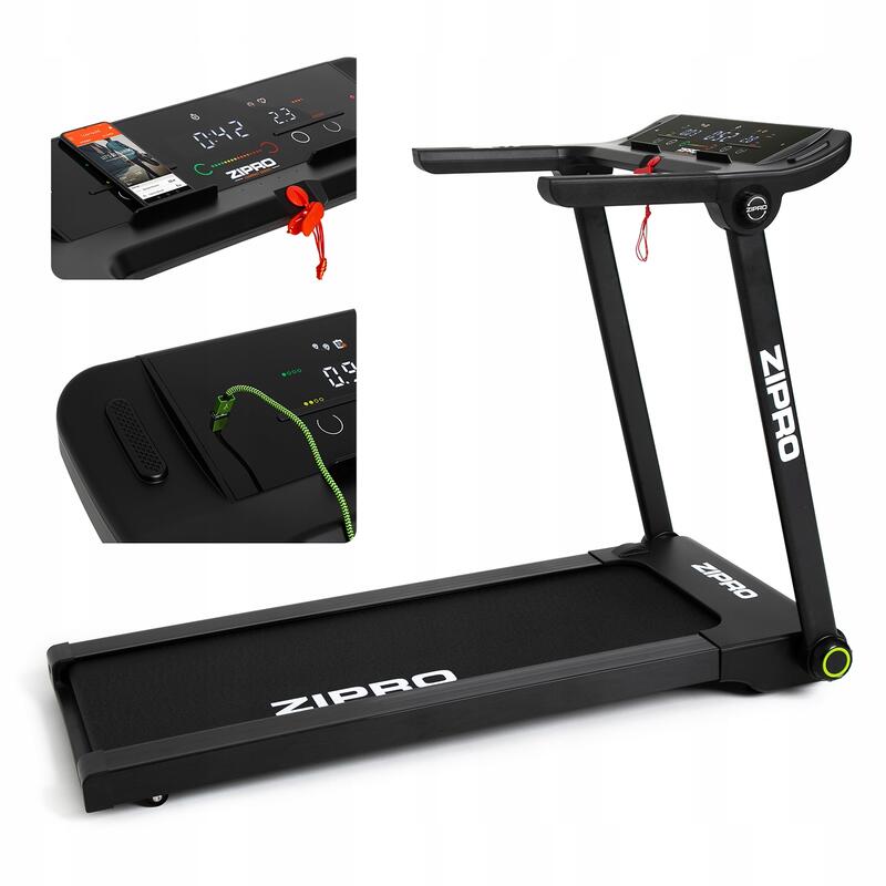 Cinta de correr Zipro Pacto 125 x 45 cm, 16 km/h, FitShow, Kinomap, Bluetooth