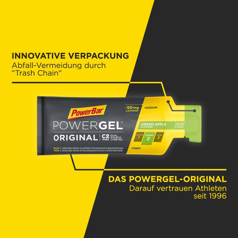 Powerbar PowerGel Original Green Apple 24x41g - High Carb Energie Gel + Koffein