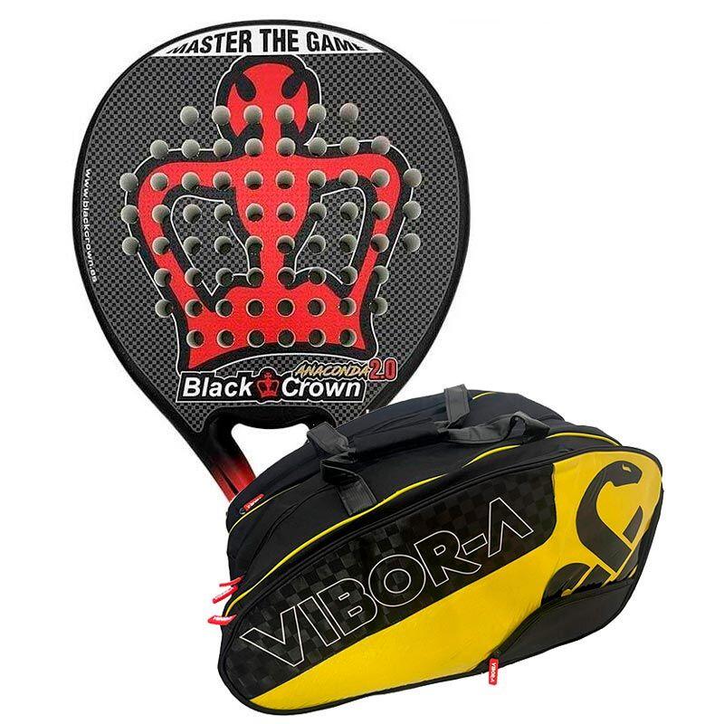 PACK BLACK CROWN ANACONDA 2.0 + PALETERO BLACK MAMBA PRO AMARILLO