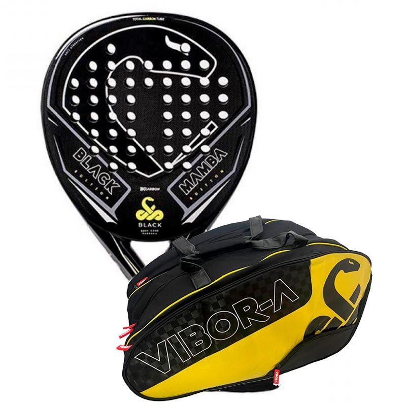 PACK VIBORA BLACK MAMBA SERIES 1K + PALETERO BLACK MAMBA PRO AMARILLO