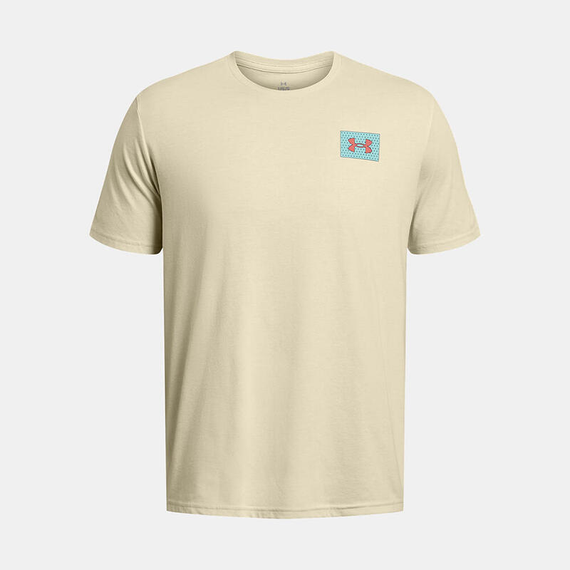 T-SHIRT UNDER ARMOUR HOMME UA LOGO FOND COLORÉ BEIGE