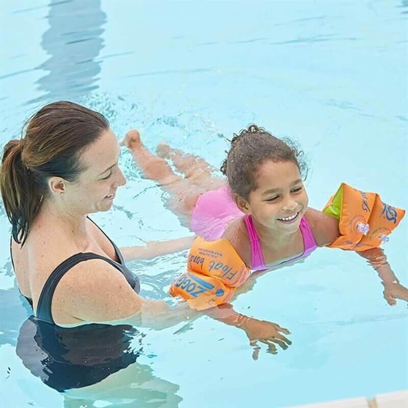 Brassard de piscine enfant FLOAT BANDS, jusqu'au 1 ans (max 12.5kg), Orange Vert