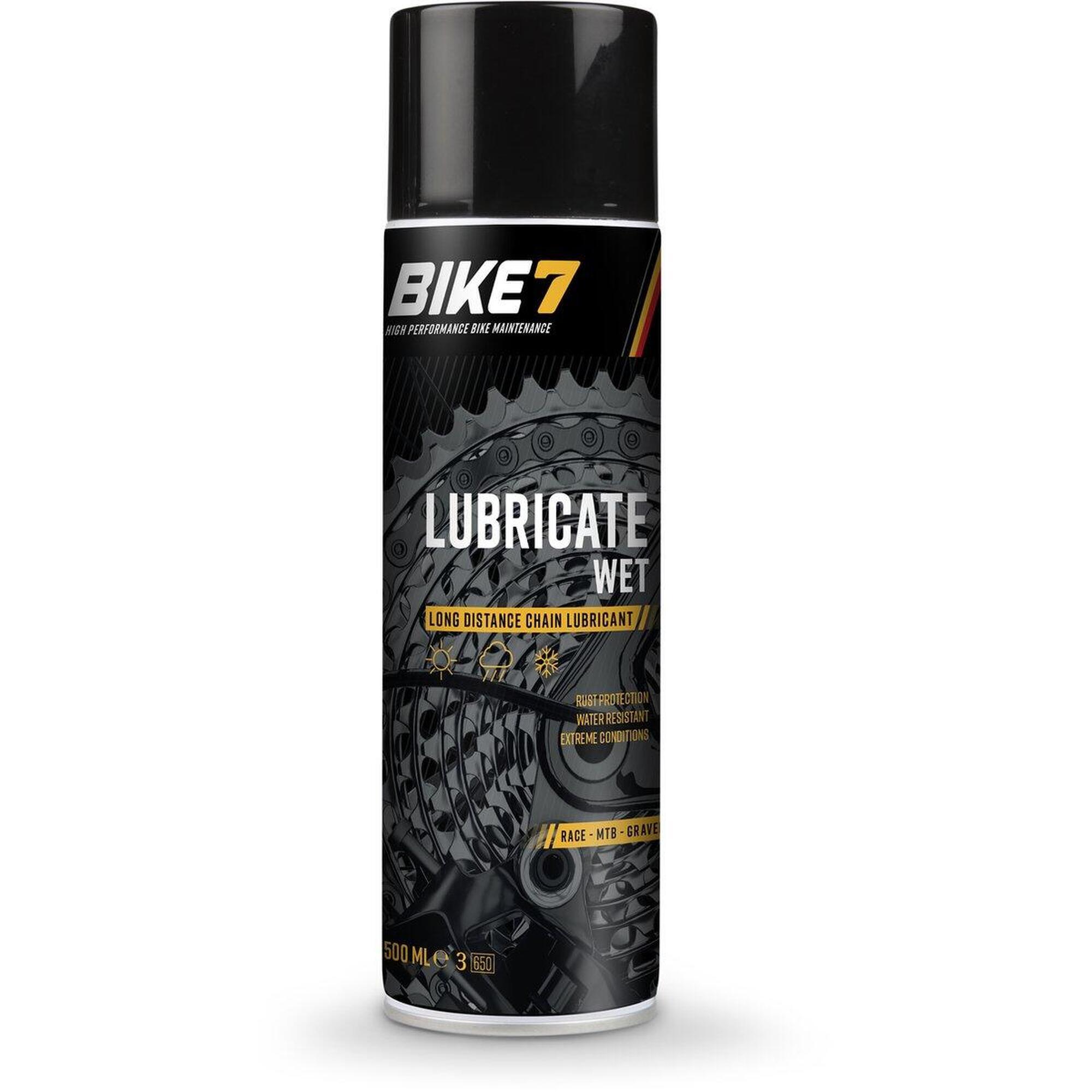 Accessoires vélo longues distances graisse de chaîne - Bike7 Lubricate Wet 500ml