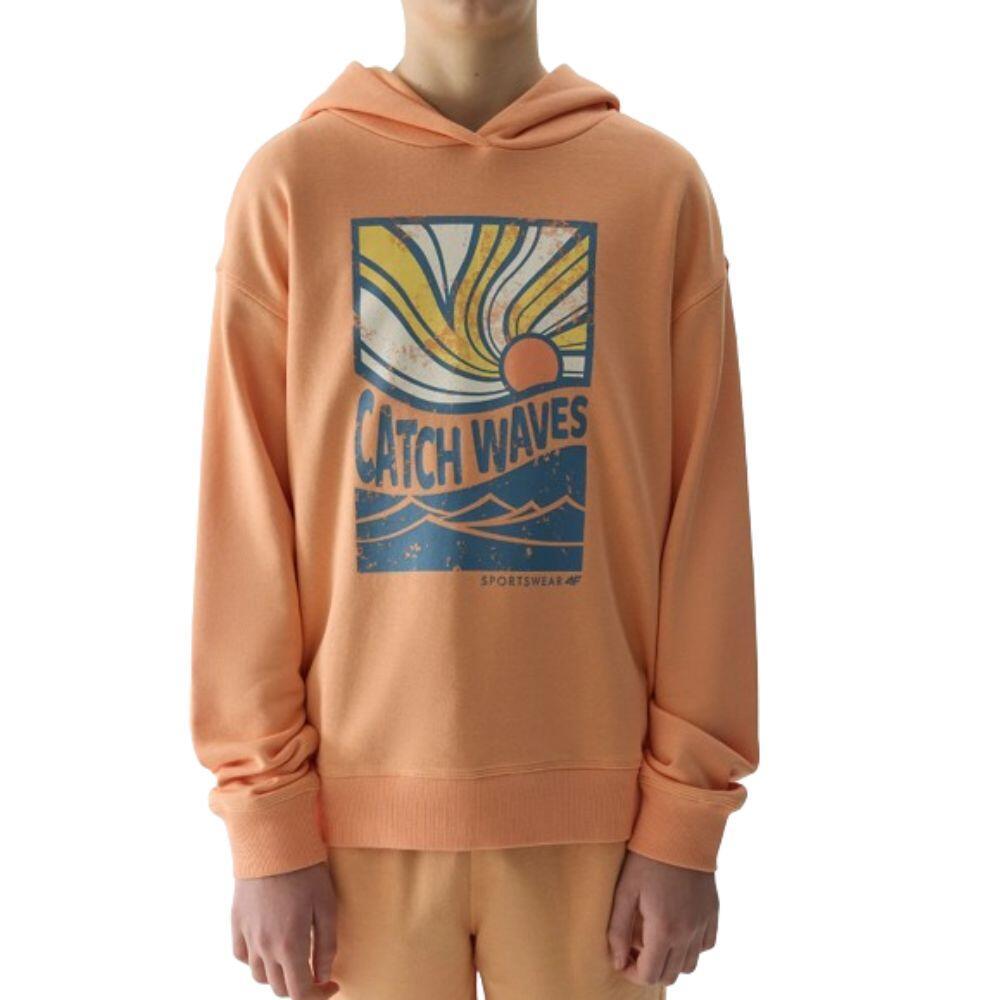CAMISOLA COM CAPUZ CRIANÇA Algodão 4F JR.TSWSM0935 CORAL 2/4