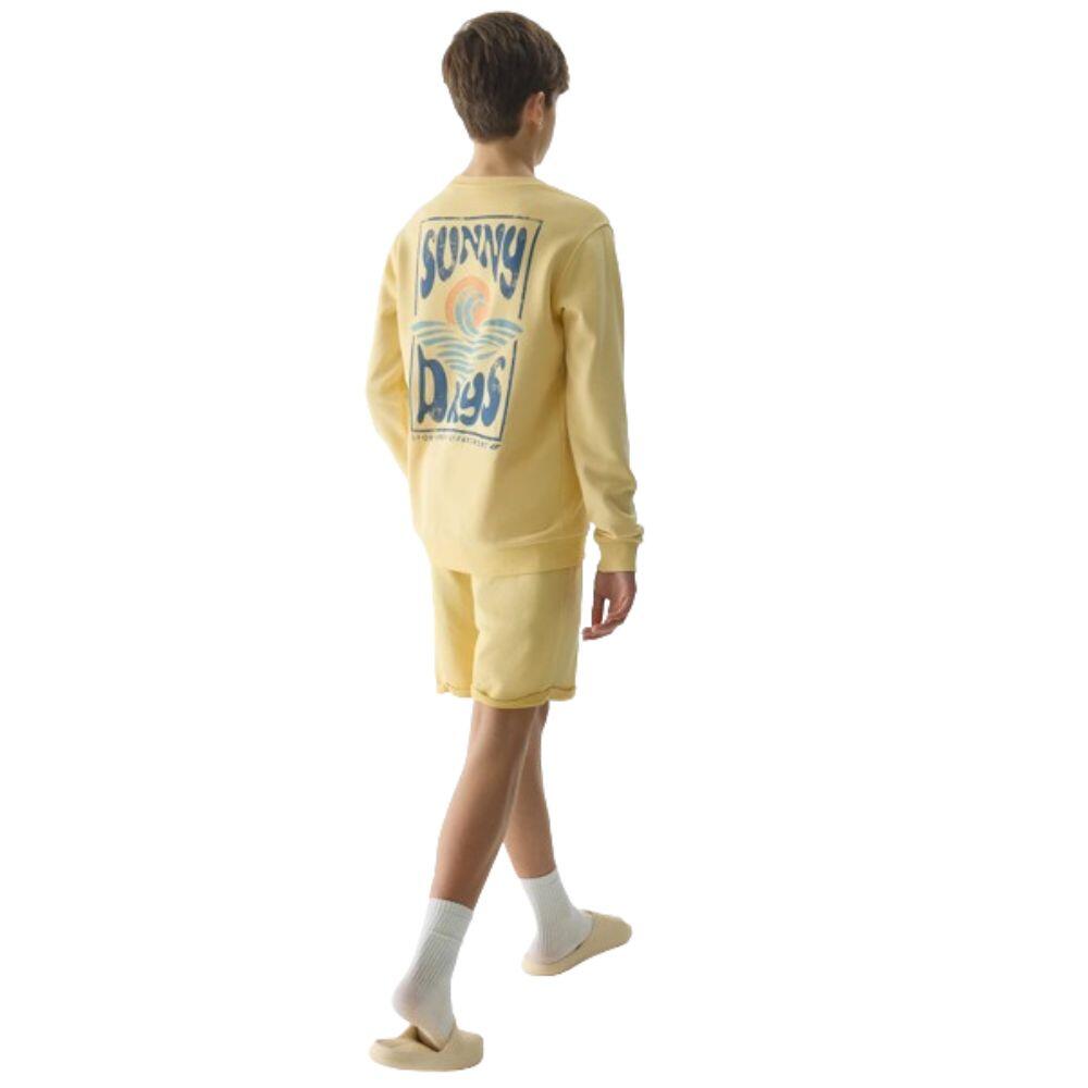 Camisola sem capuz para criança em algodão 4F. Amarelho 2/4