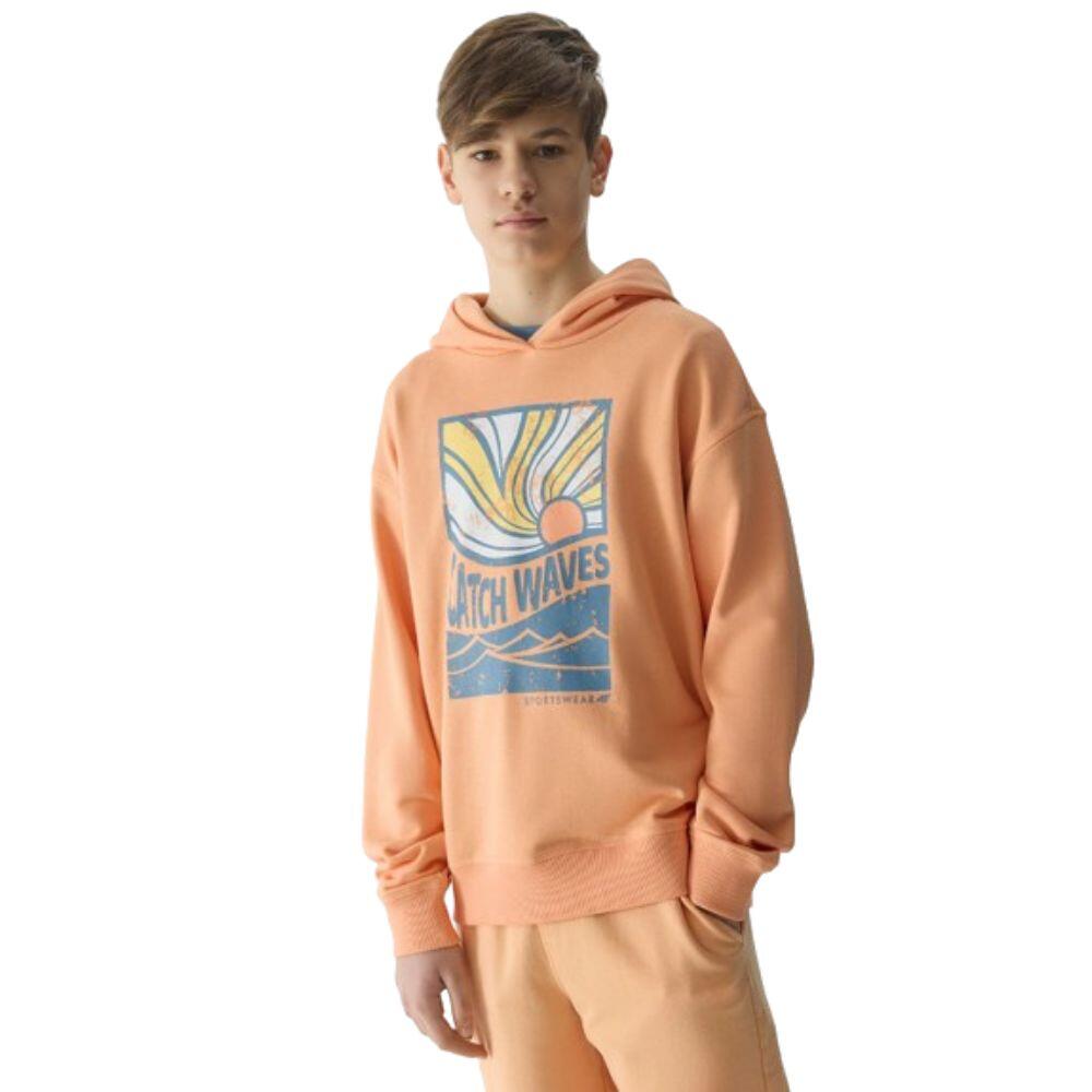 4F CAMISOLA COM CAPUZ CRIANÇA Algodão 4F JR.TSWSM0935 CORAL