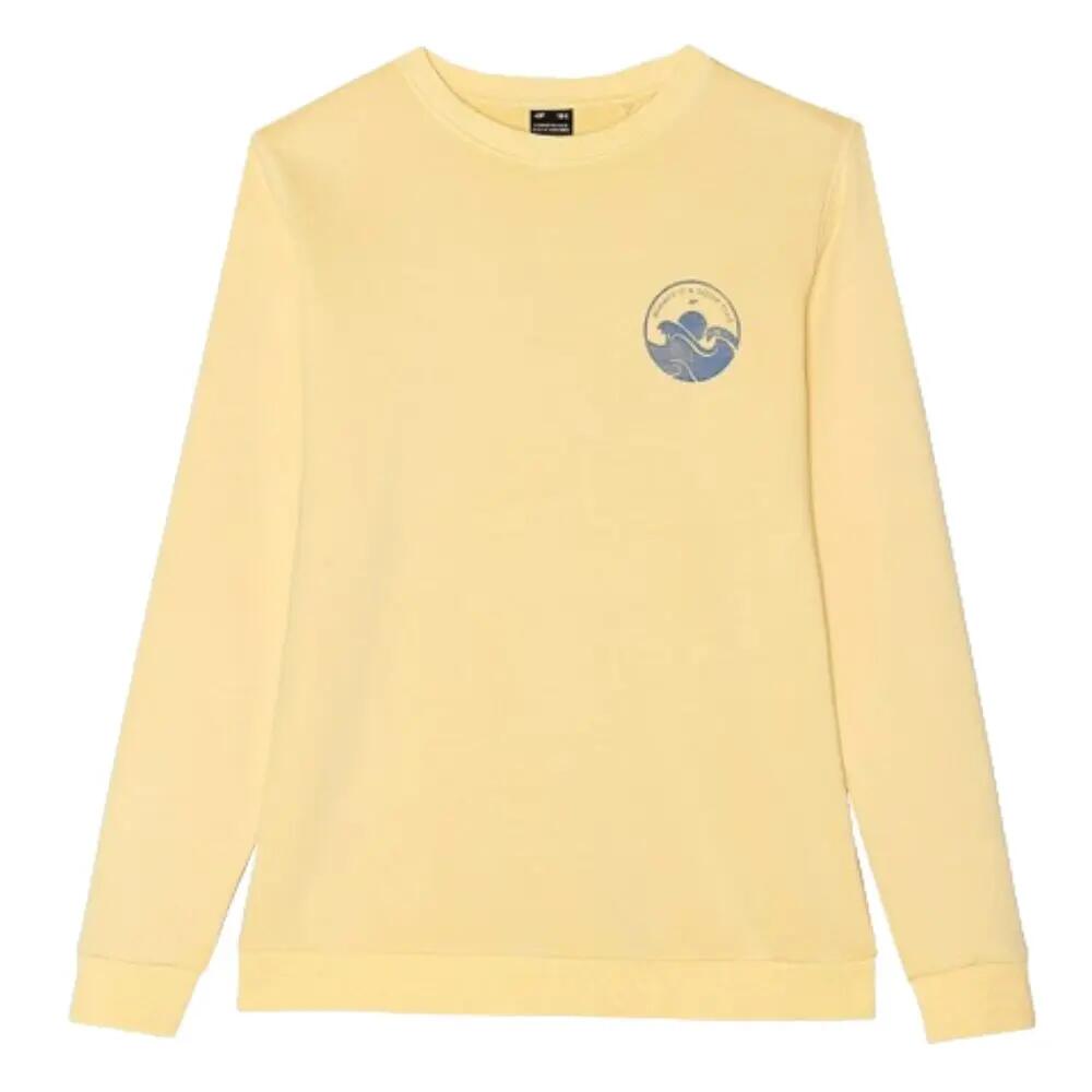Camisola sem capuz para criança em algodão 4F. Amarelho 3/4