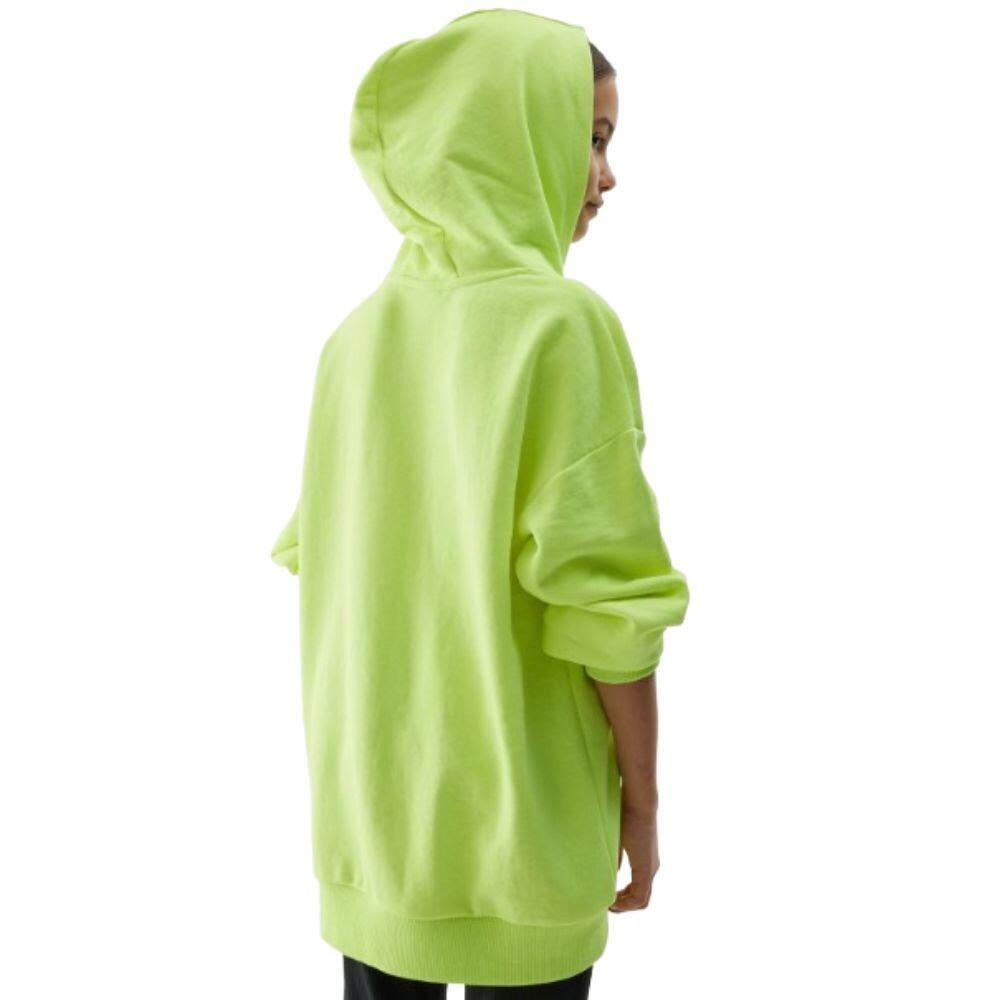 CAMISOLA COM CAPUZ MENINA Algodão Oversize 4F. Amarelho Neon 2/5