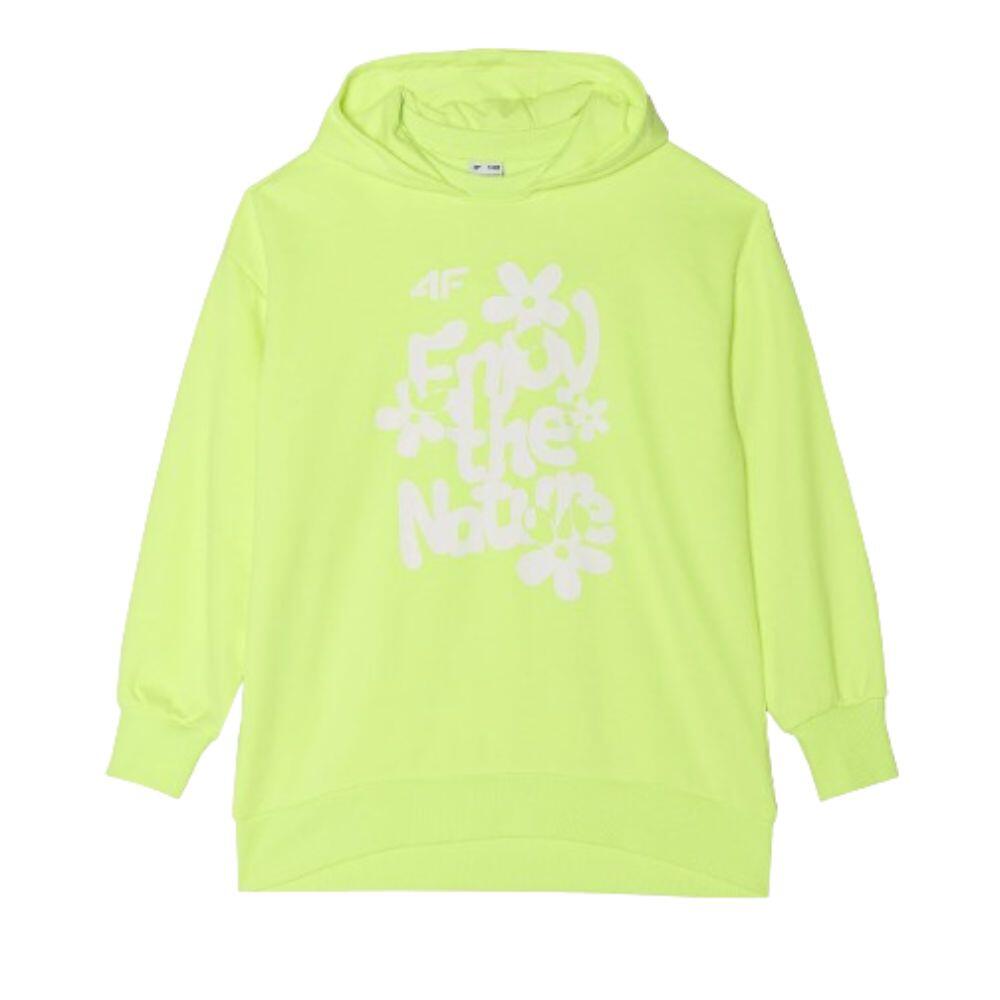 CAMISOLA COM CAPUZ MENINA Algodão Oversize 4F. Amarelho Neon 5/5