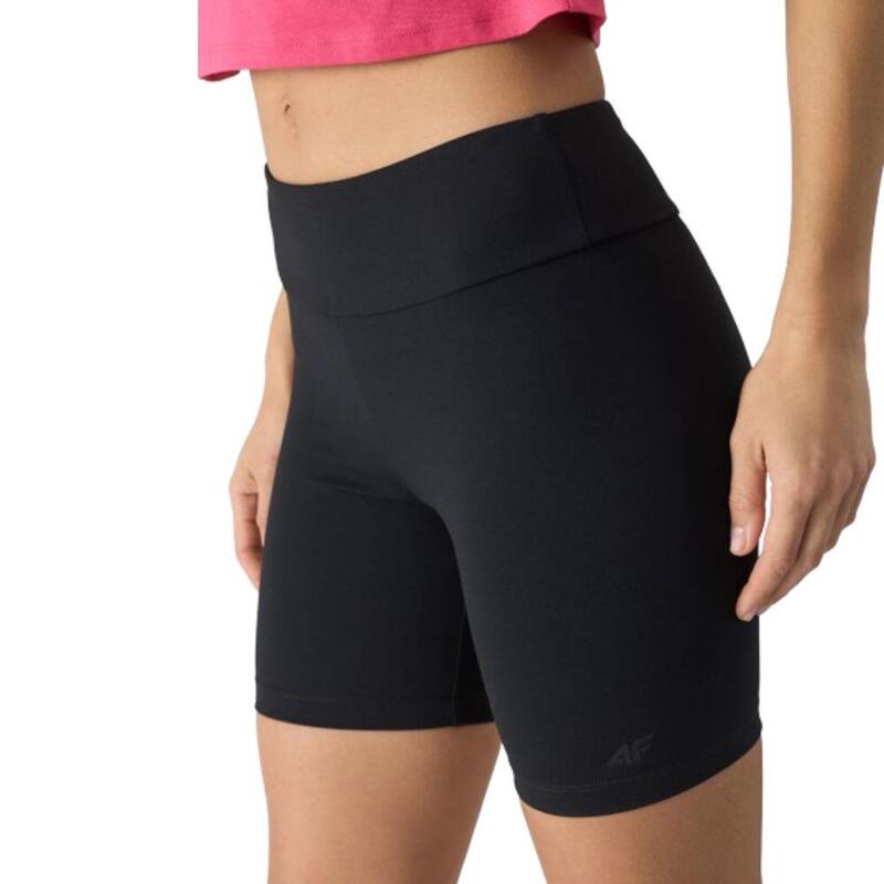 Leggings curtas de mulher para gimnasia 4F TTIGF151. Preto