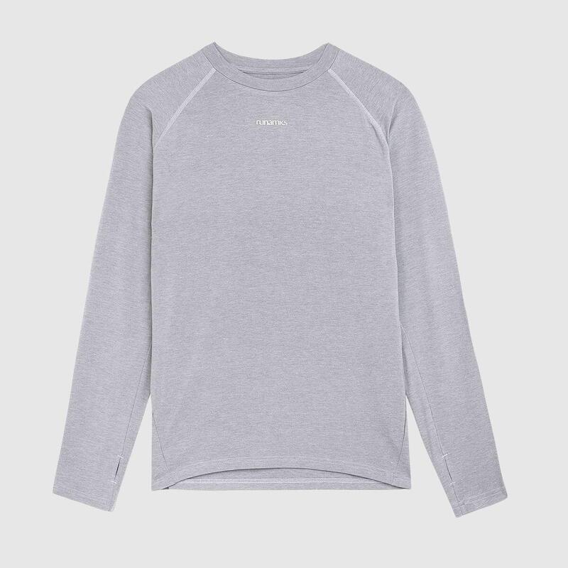 Merino-Tencel Longsleeve, Herren, grau