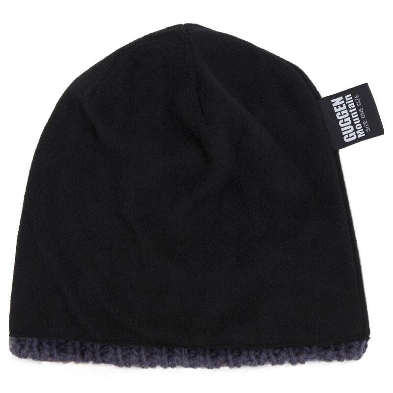 Bonnet K013 Bonnet d'hiver avec pompon et doublure polaire légère