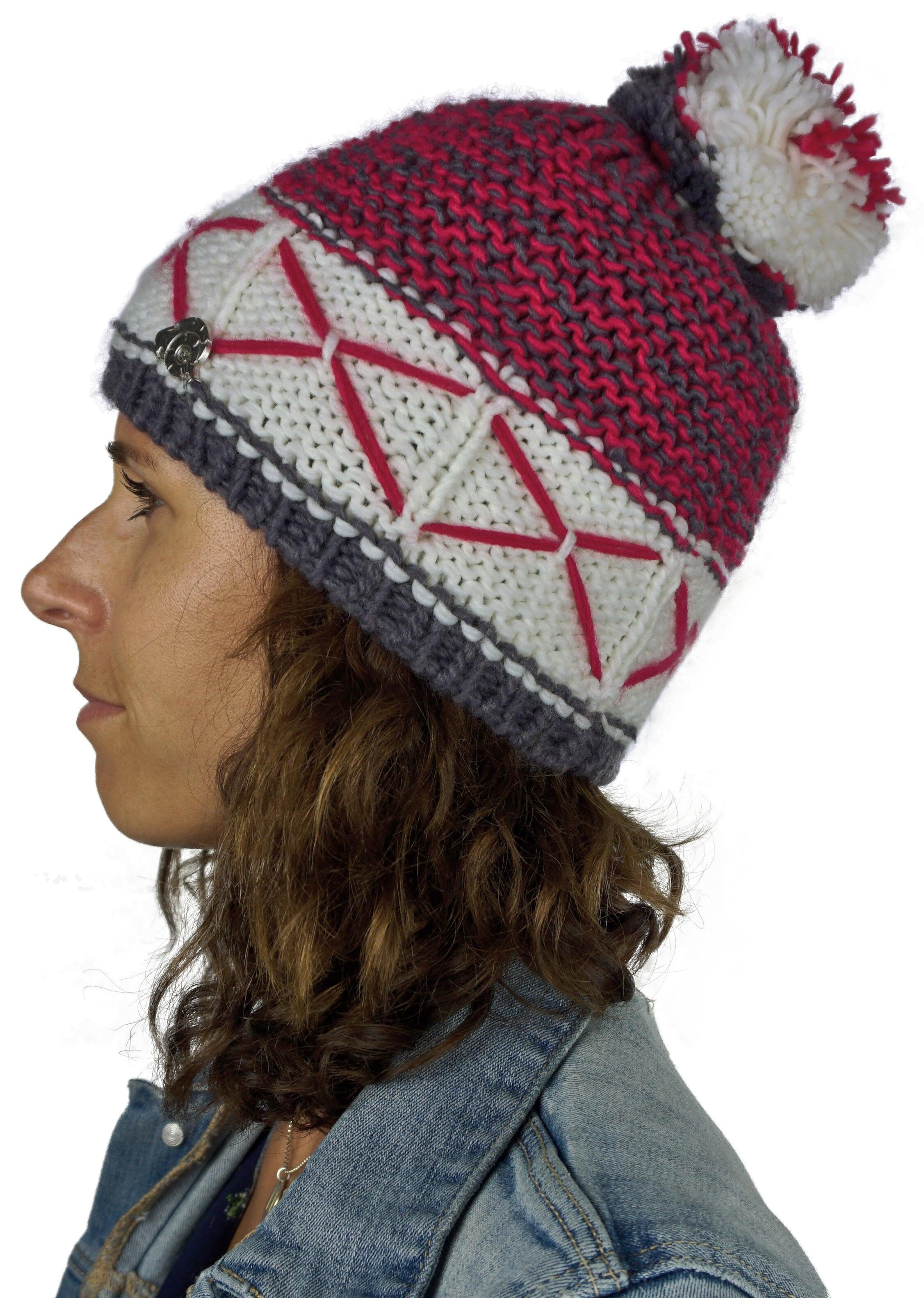 GUGGEN Mountain K013 muts Wintermuts met pompon en lichte fleece voering 2/7