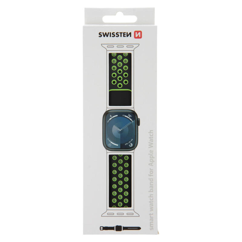 Pulseira Swissten Sport BandApple Watch 42-49mm black/green