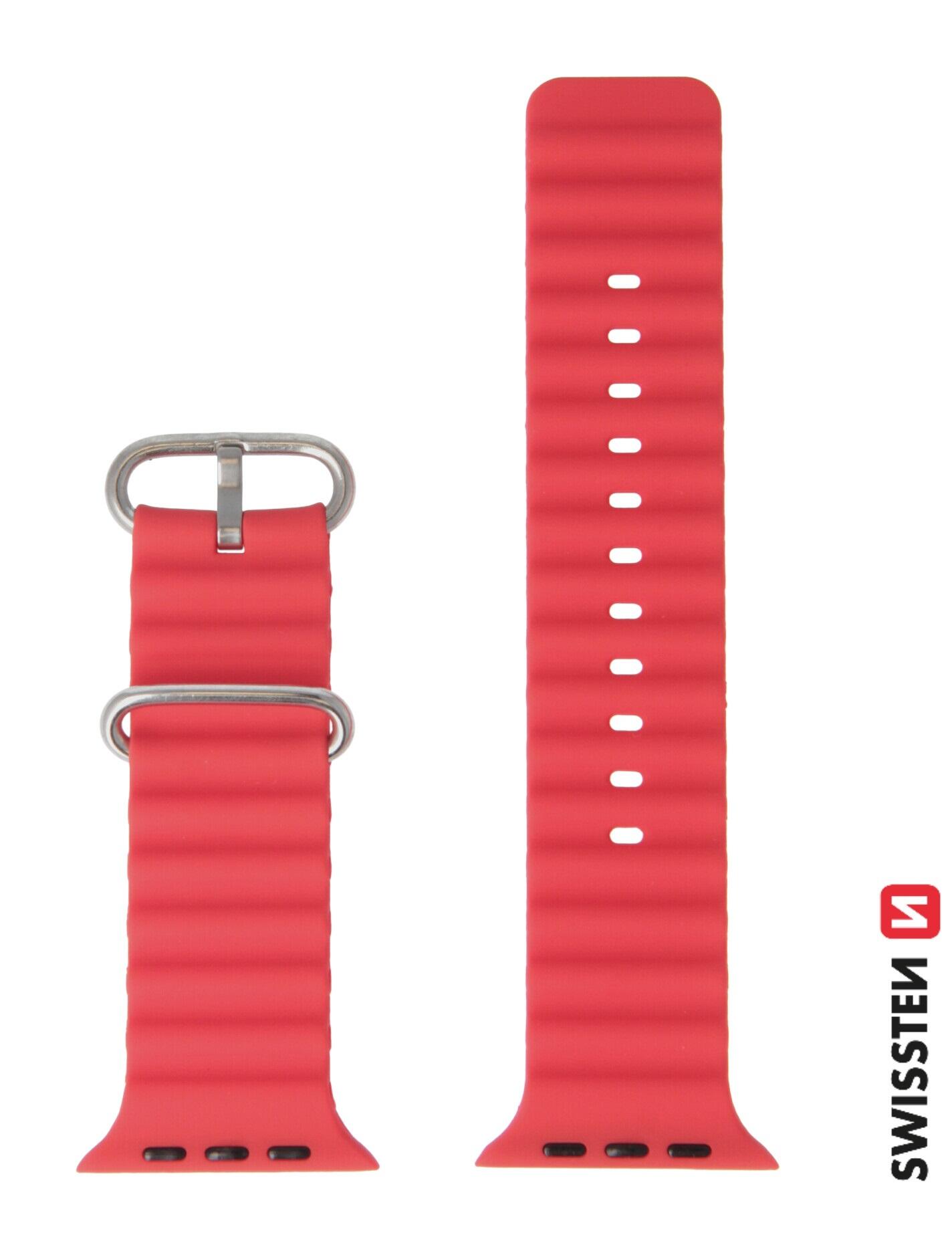 Pulseira Swissten Wave BandApple Watch 42-49mm red 2/3