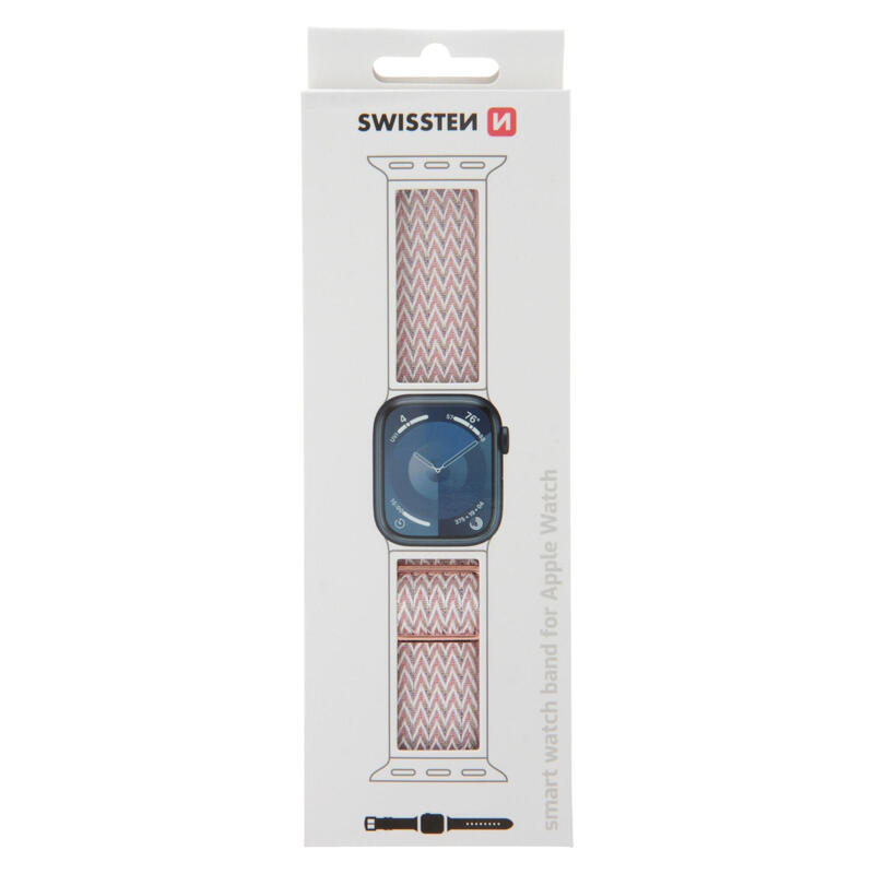 Pulseira Swissten Nylon BandApple Watch 42-49mm pink