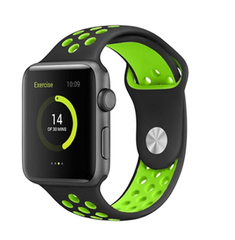 SWISSTEN Pulseira Swissten Sport BandApple Watch 42-49mm black/green