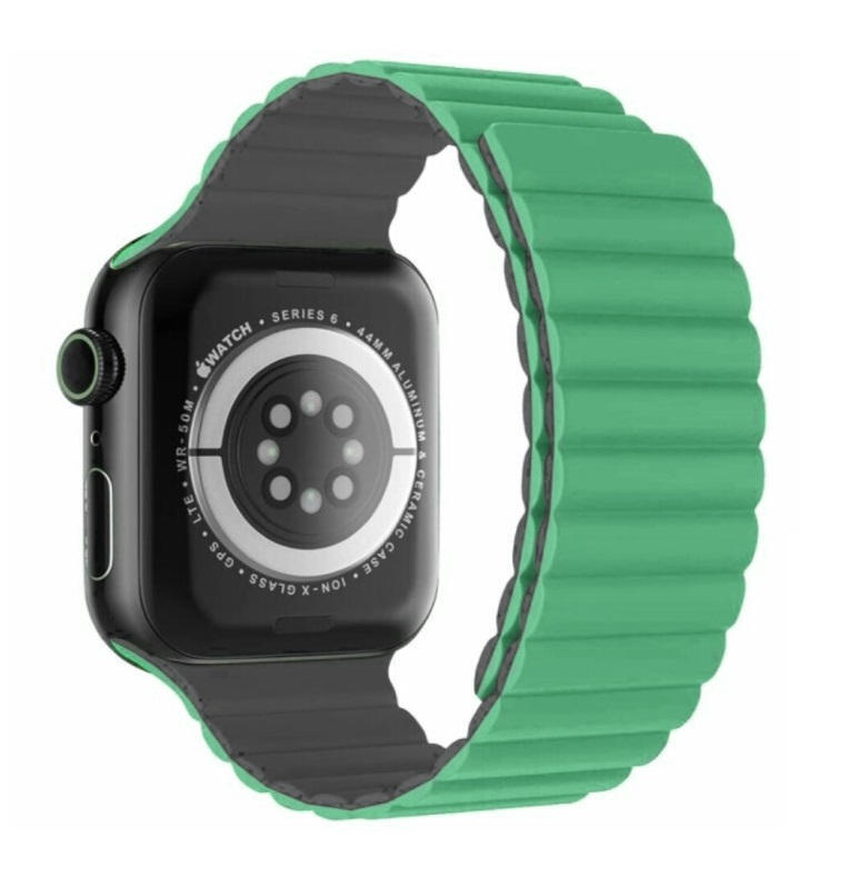 SWISSTEN Pulseira Swissten Wave Magnetic Apple Watch 38-41mm green/grey