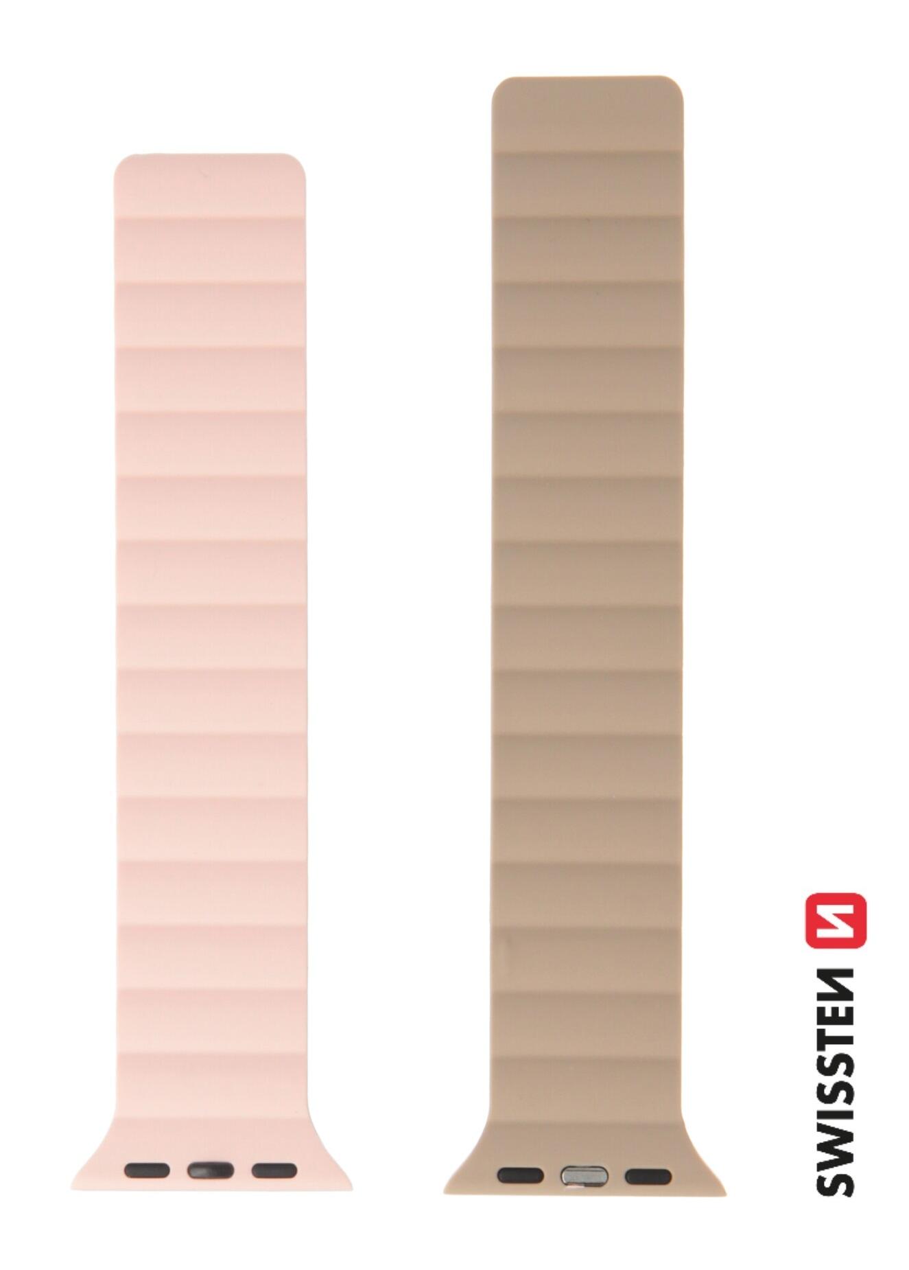 Pulseira Swissten Wave Magnetic Apple Watch 42-49mm pink/capucc 2/3