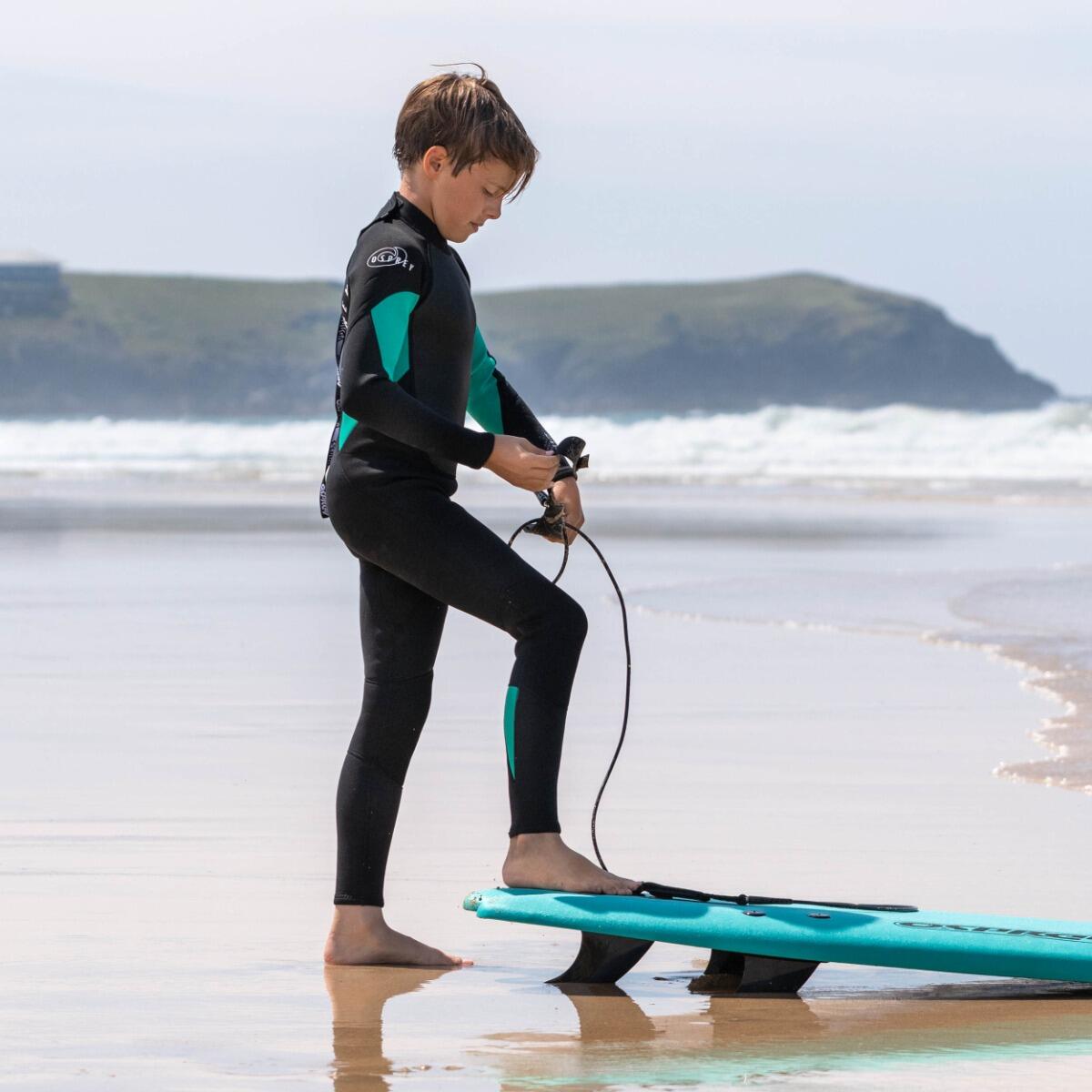 Osprey Kids Zero 3mm Wetsuit | Full Length Winter Neoprene Wetsuit, Teal 5/6