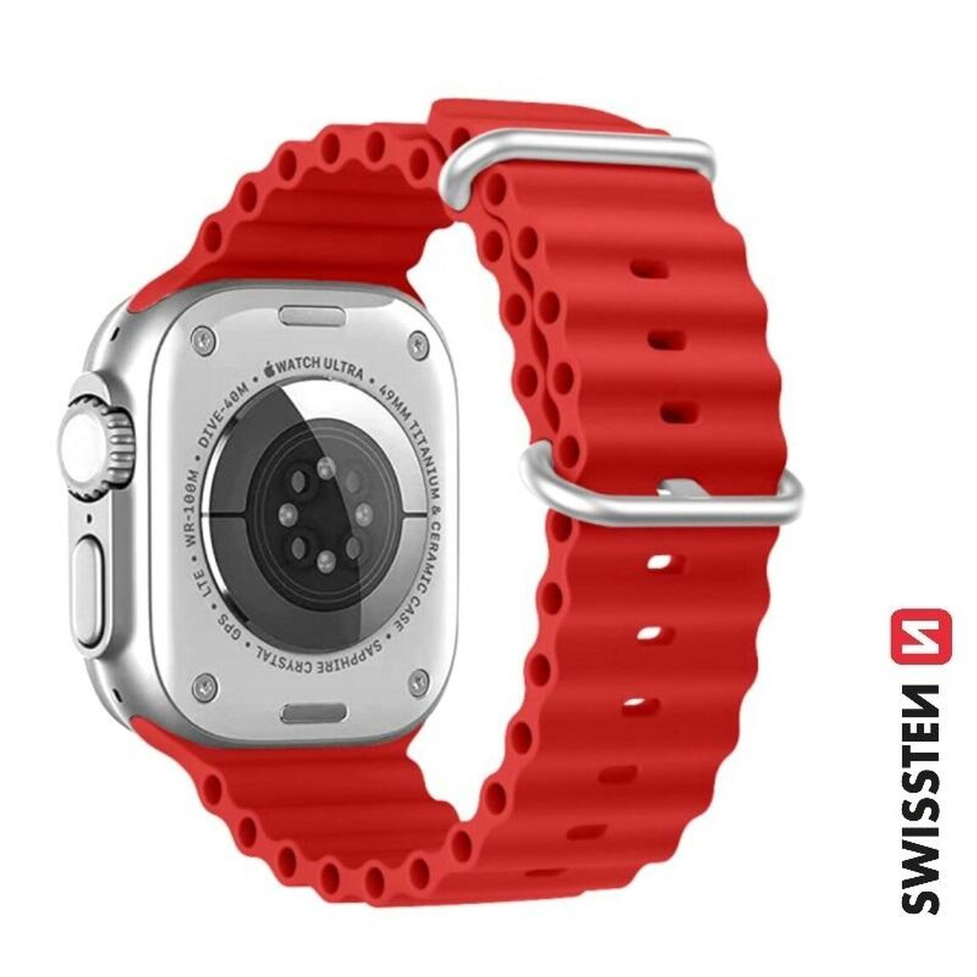 Pulseira Swissten Wave BandApple Watch 42-49mm red