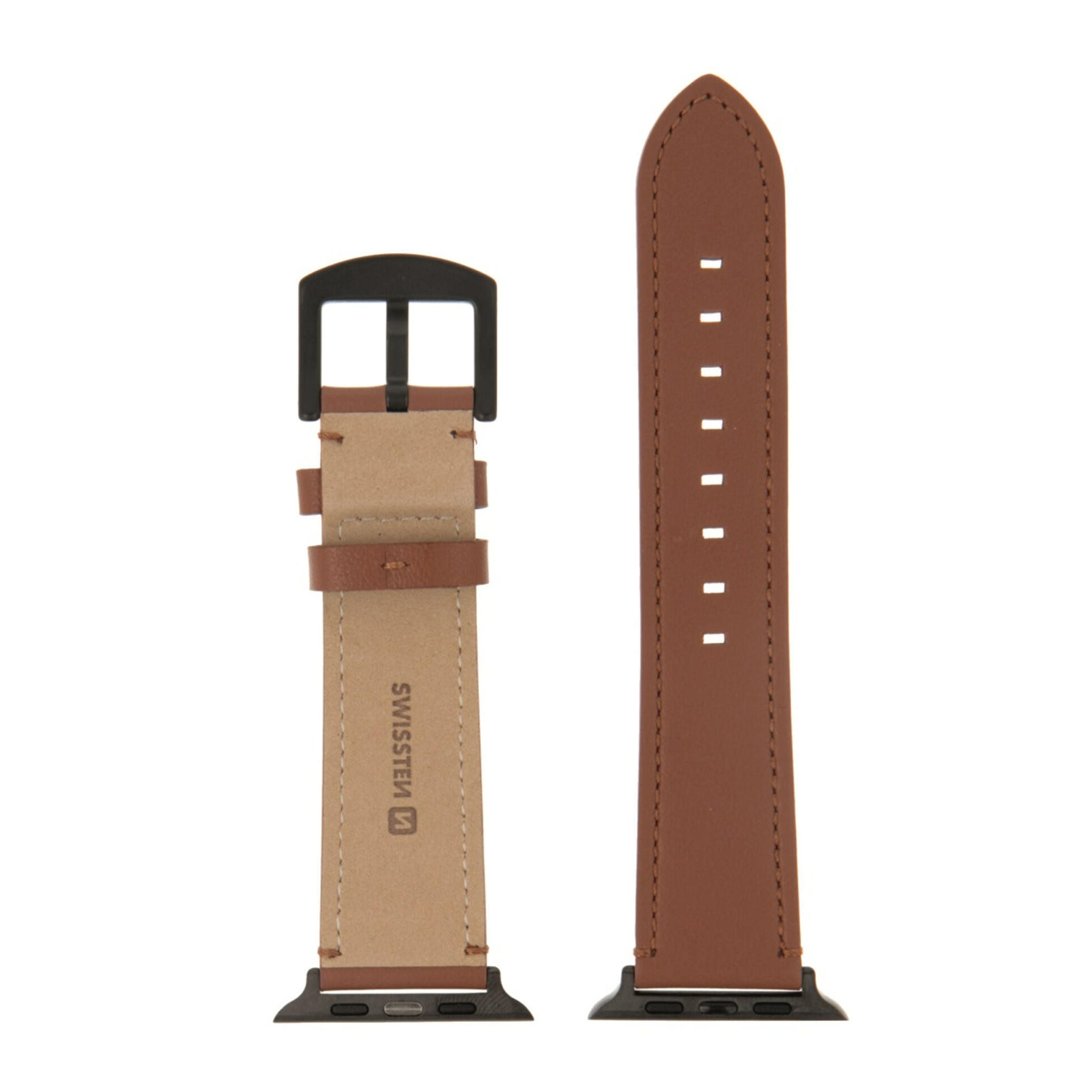 Pulseira Swissten Leather BandApple Watch 42-49mm brown/blck 3/6