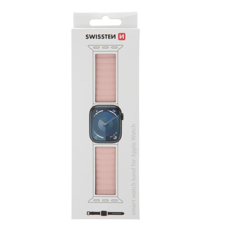 Pulseira Swissten Wave Magnetic Apple Watch 38-41mm pink/capucc