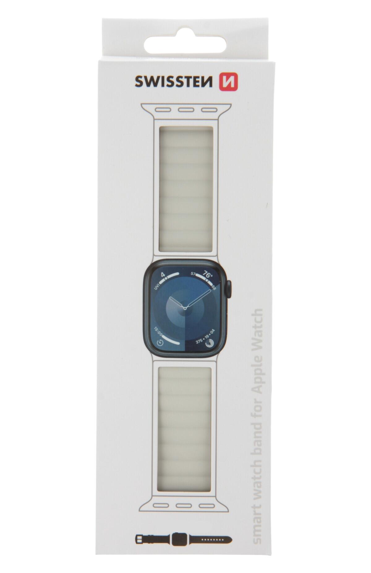 Pulseira Swissten Wave Magnetic Apple Watch 42-49mm white/capucc 3/3