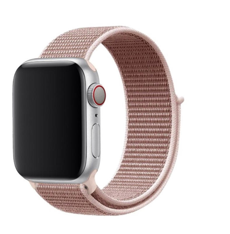SWISSTEN Pulseira Swissten Nylon Velcro Apple Watch 42-49mm rose gold