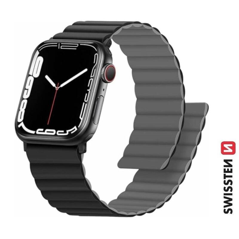 Pulseira Swissten Wave Magnetic Apple Watch 38-41mm black/grey