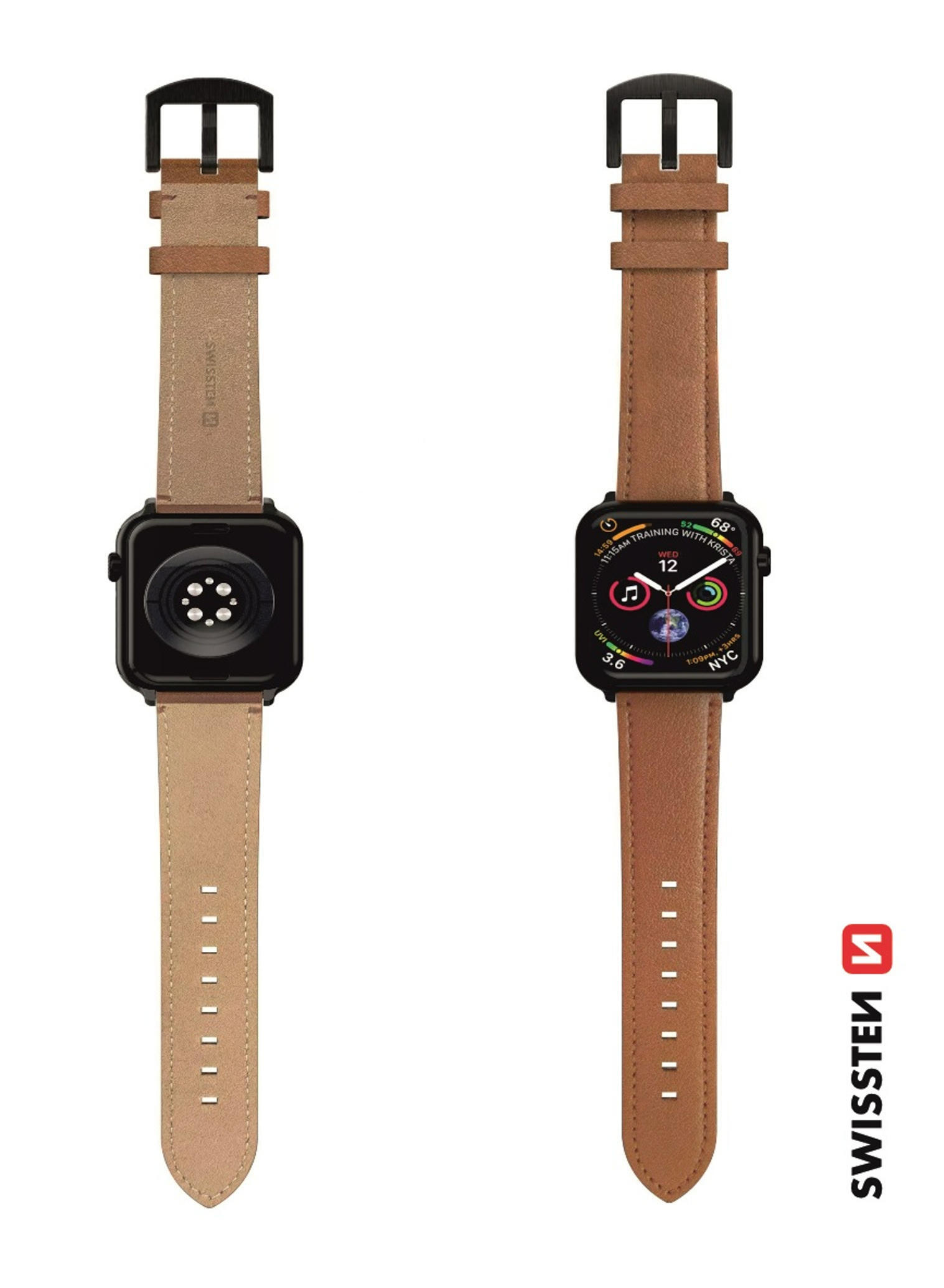 Pulseira Swissten Leather BandApple Watch 42-49mm brown/blck 4/6