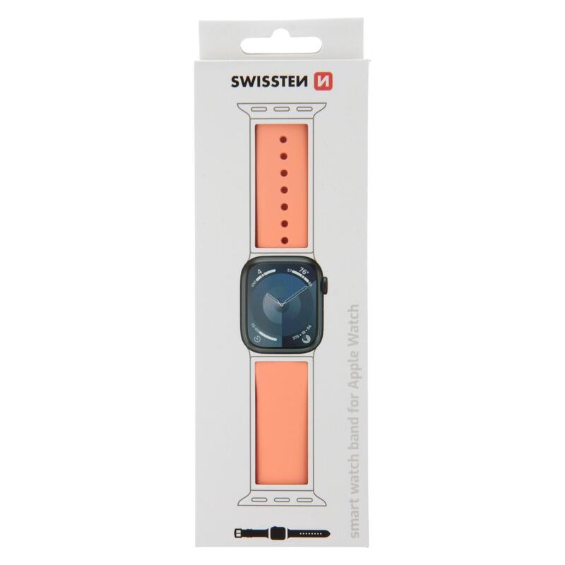 Pulseira Swissten Silicone BandApple Watch 42-49mm or. pink