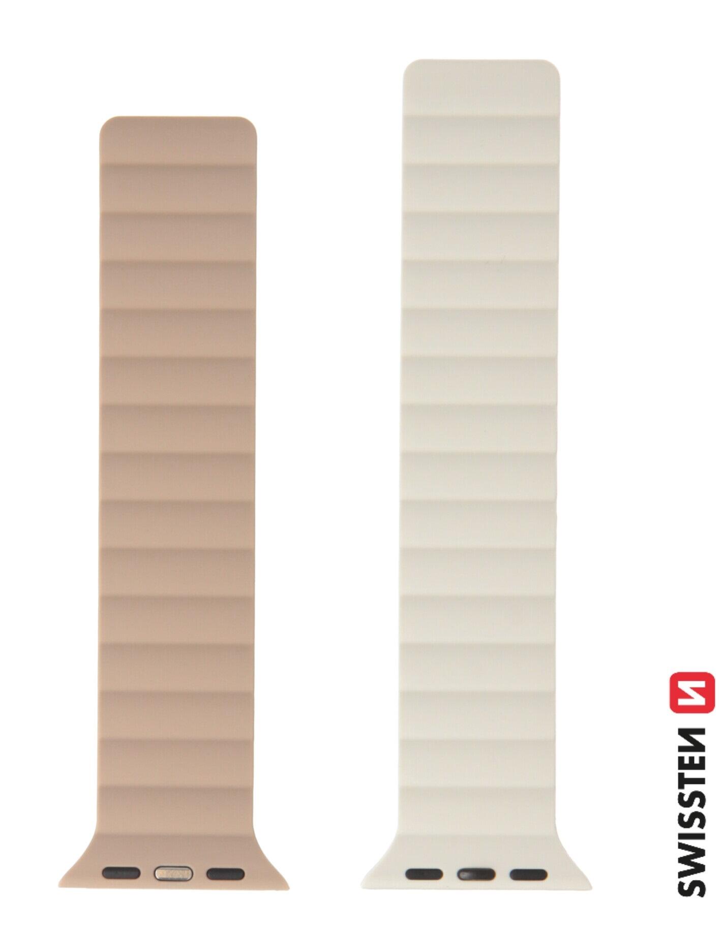 Pulseira Swissten Wave Magnetic Apple Watch 42-49mm white/capucc 2/3