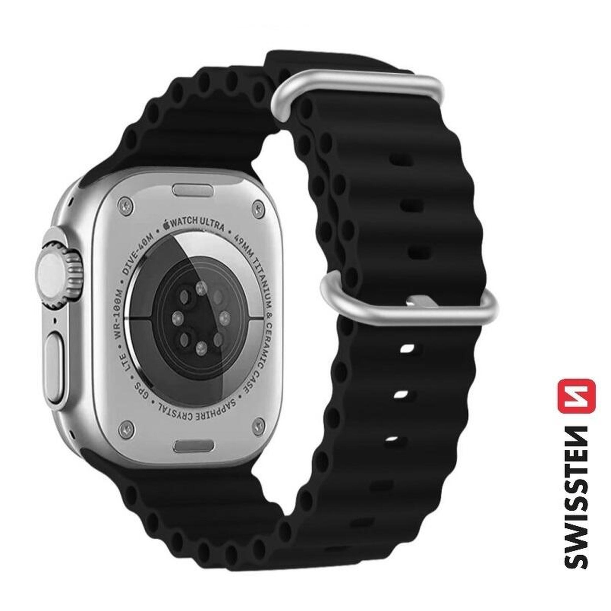 Pulseira Swissten Wave BandApple Watch 42-49mm black