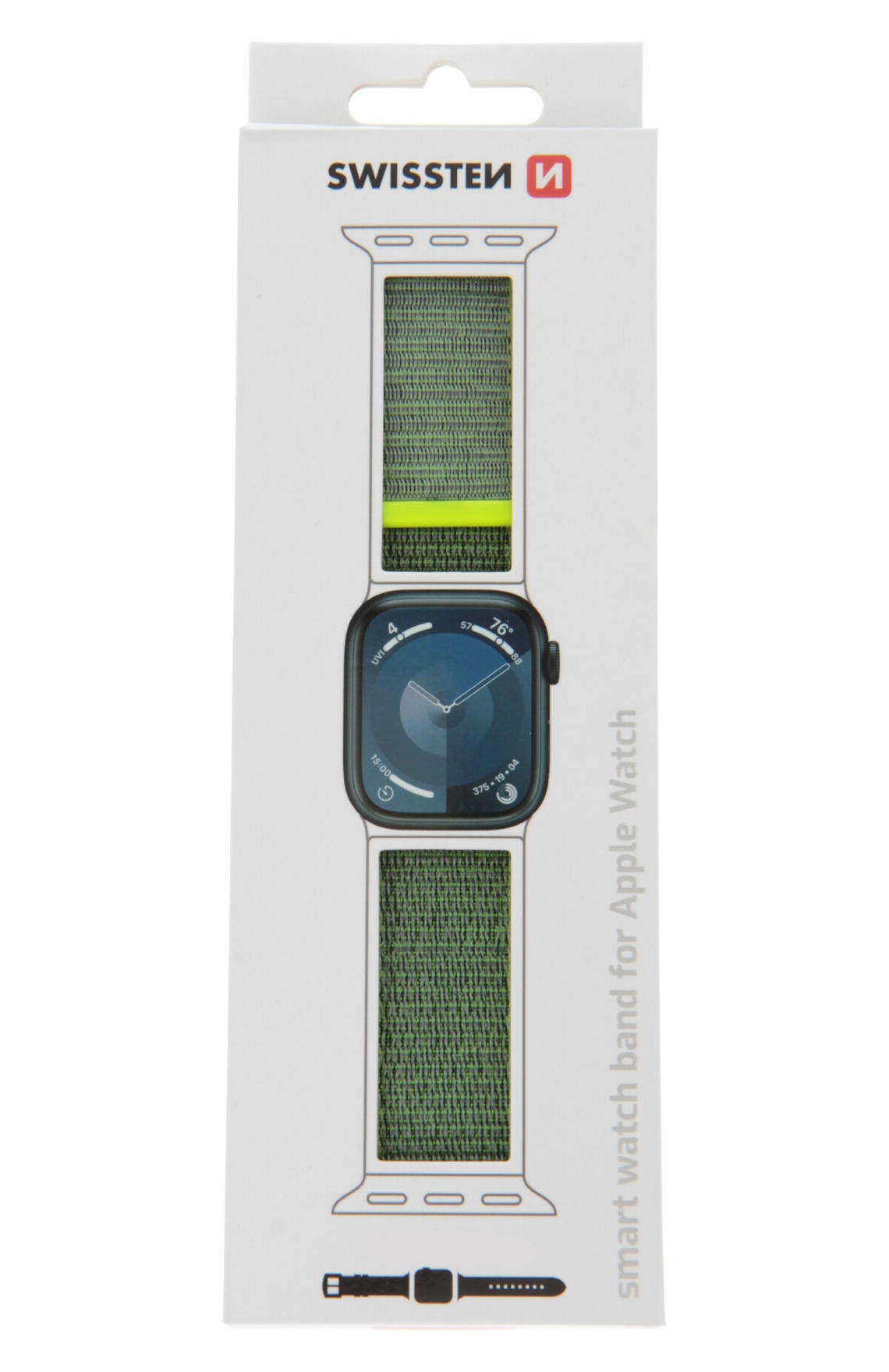 Pulseira Swissten Nylon Velcro Apple Watch 42-49mm shiny green 2/2