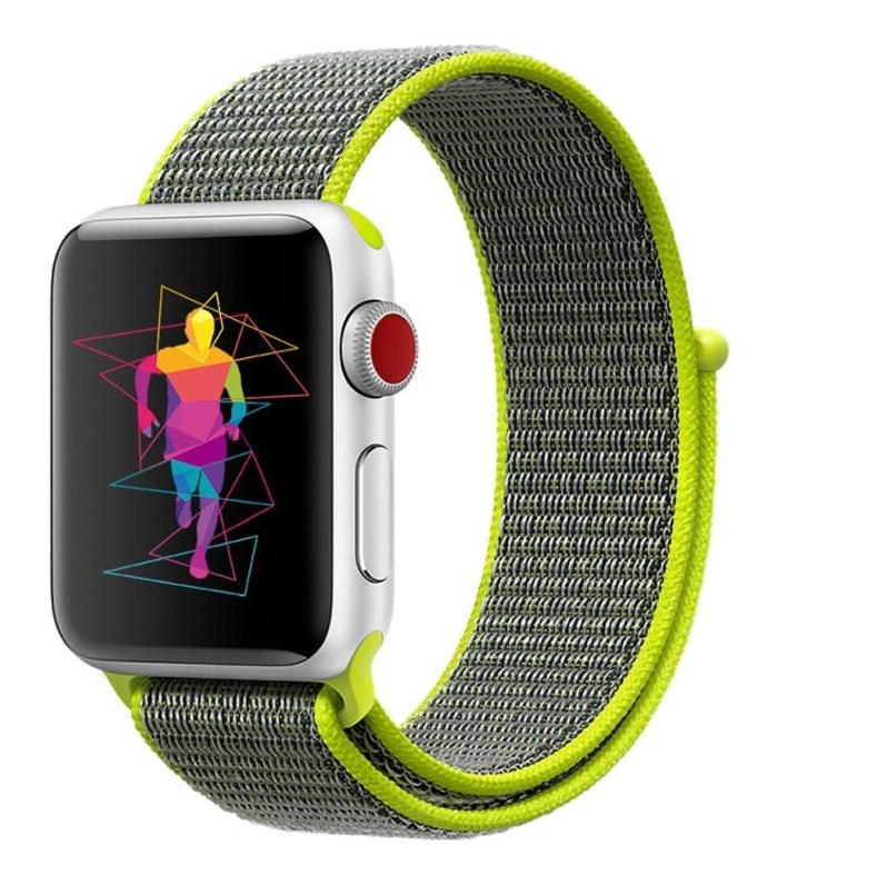 SWISSTEN Pulseira Swissten Nylon Velcro Apple Watch 38-41mm shiny green