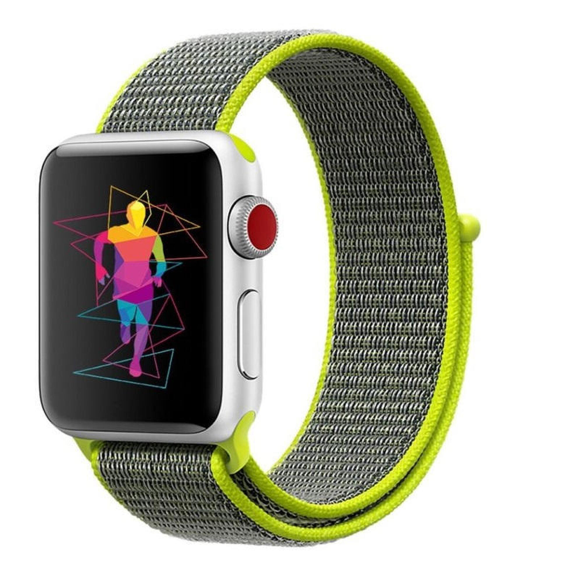 Pulseira Swissten Nylon Velcro Apple Watch 42-49mm shiny green