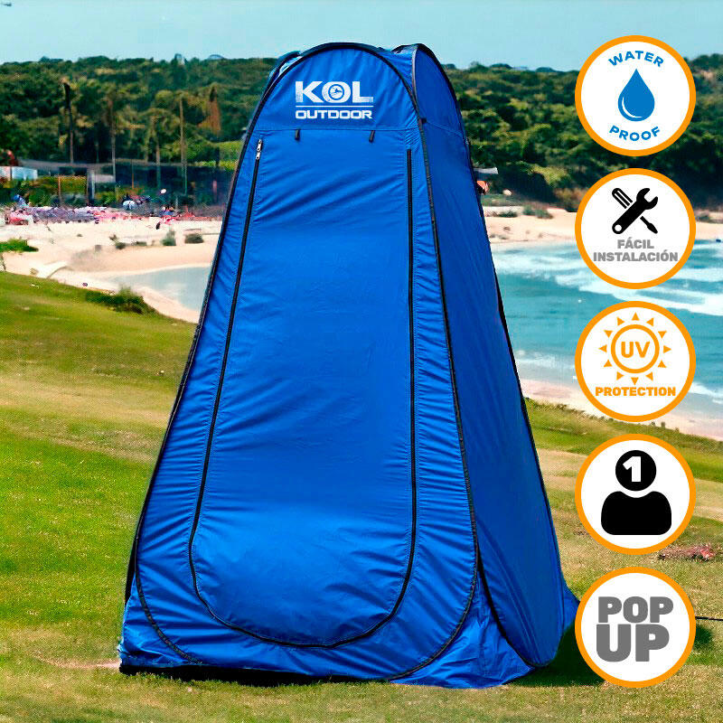 Tienda portátil ducha cambiador para playa, piscina, camping 120x120 cm. 3/7