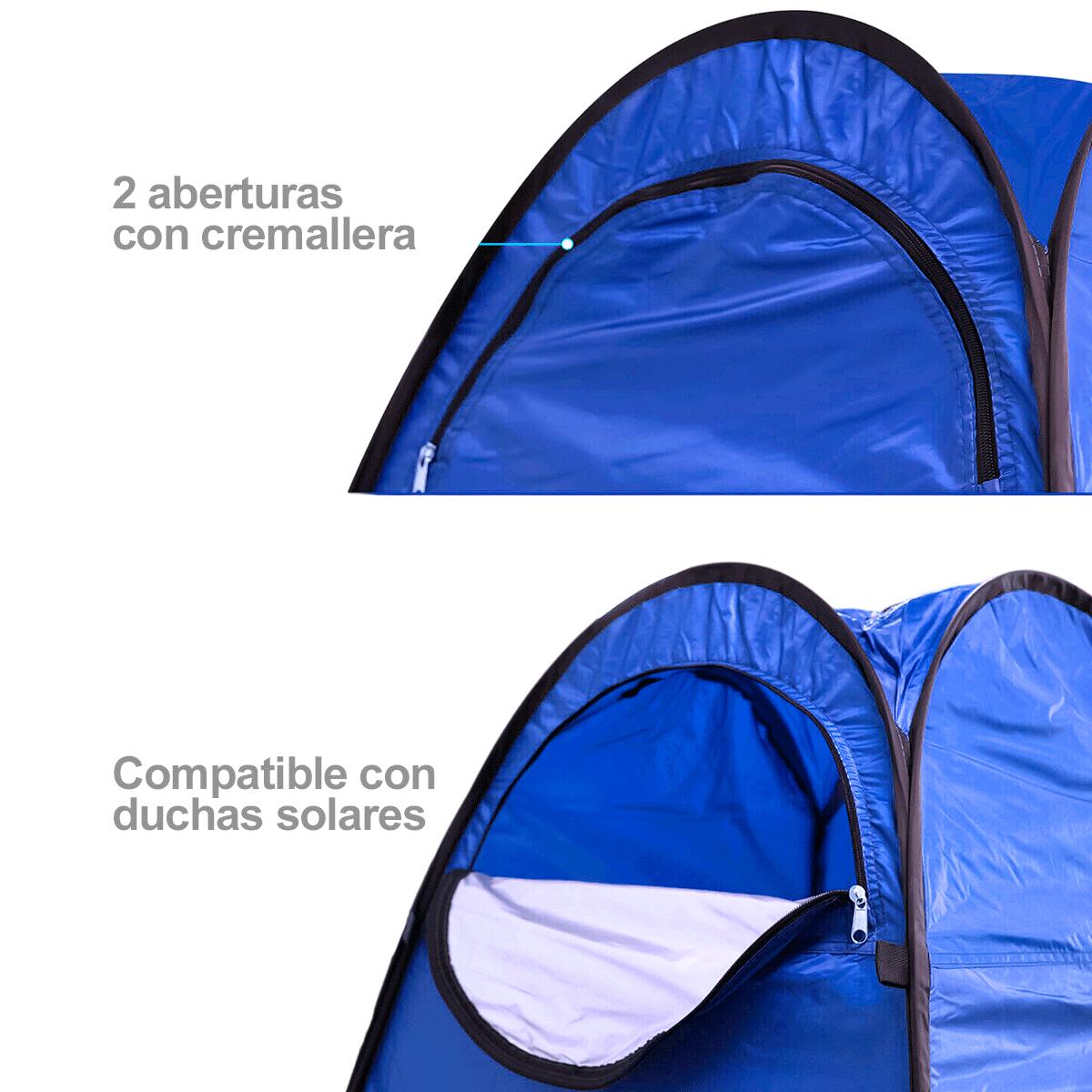 Tienda portátil ducha cambiador para playa, piscina, camping 120x120 cm. 5/7